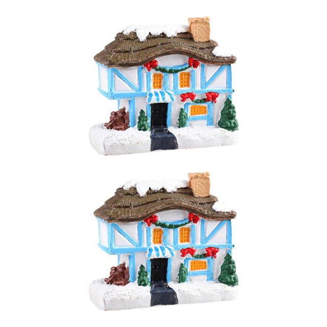 Matsuzay Resin Christmas Scene Snow House LED Desktop Set Decoration Village Type5 NO5