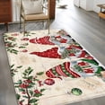 thumbnail image 2 of Area Rugs 2.7'x5', Red Beige Gnomes Christmas Carpet for Living Room Bedroom Dining Room, Xmas Ball Gifts Snowflake Throw Kitchen Rugs Non Slip Washable Rectangle Indoor Outdoor Rugs, 2 of 8