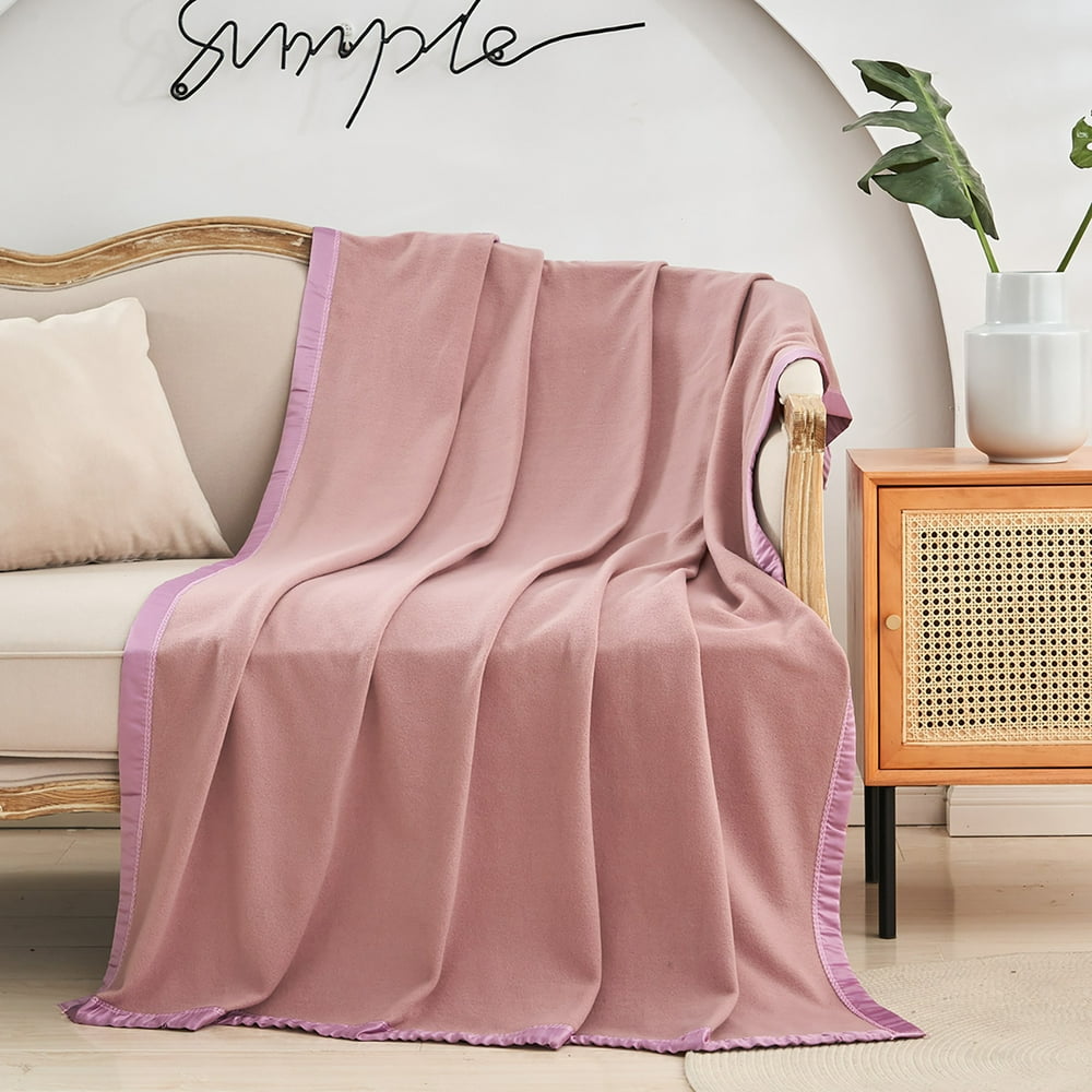 JML 100 Polyester Lightweight and Cozy Satin Binding Edges Fleece Bed