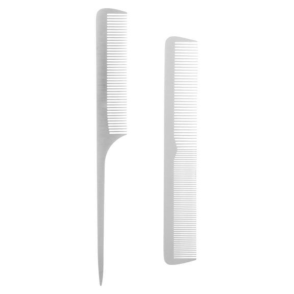 LEORX Tail Comb Hair Styling Combs Stainless Steel 2Pcs 9.1x1.1x0.1In