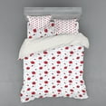 thumbnail image 2 of Floral Duvet Cover Set, Repeating Colorful Doodle Style Inspired Dog Rose Flower Garden Art Pattern, Bedding Set with Shams and Fitted Sheet, 3 Sizes, by Ambesonne, 2 of 3