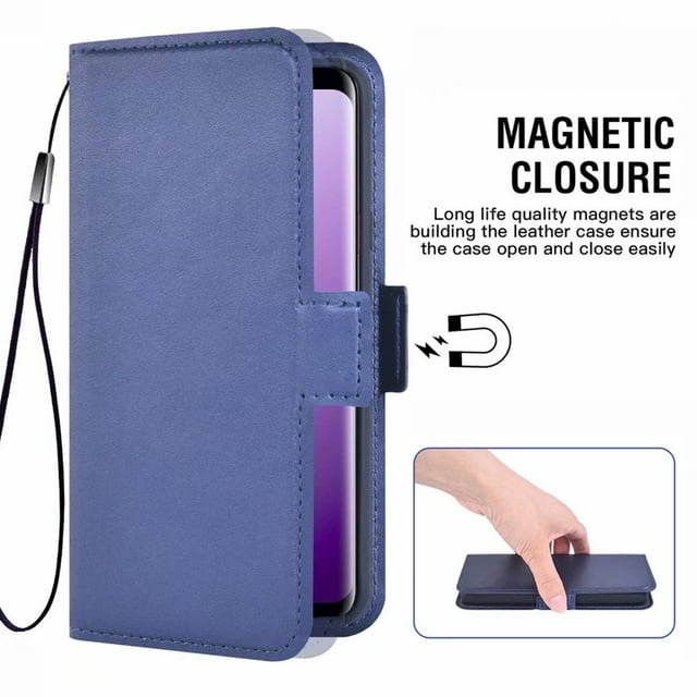 Case for Samsung Galaxy S9 Plus, Phone Case Leather, Case Flip Case Magnetic Leather Case Protective Cover