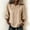 Khaki, variant on Women's Long Sleeve TShirt Five Quarter Sleeve Casual Top for Women Round Neck Three Jade Buttons Loose Fit Vintage Pullover