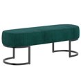 thumbnail image 1 of Contemporary Velvet Bench in Teal, 1 of 7