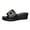 Black, variant on Gold Women'S Wedge Slippers Lightweight Breathable Backless Non Slip Outsole Cushioned Footbed For Daily Wear Ultra Arch Support Insole Size 41