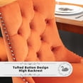 thumbnail image 6 of Velvet Upholstered Bar Stools Set of 4 with Back and Wood Legs, Metal Pulling Ring, Armless Counter Height Barstools for Kitchen Island, Pub, 6 of 8