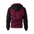 thumbnail image 4 of kpoplk Mens Zipper Hoodie Casual Hooded Sweatshirt Fleece Jacket Wine,XXL, 4 of 6