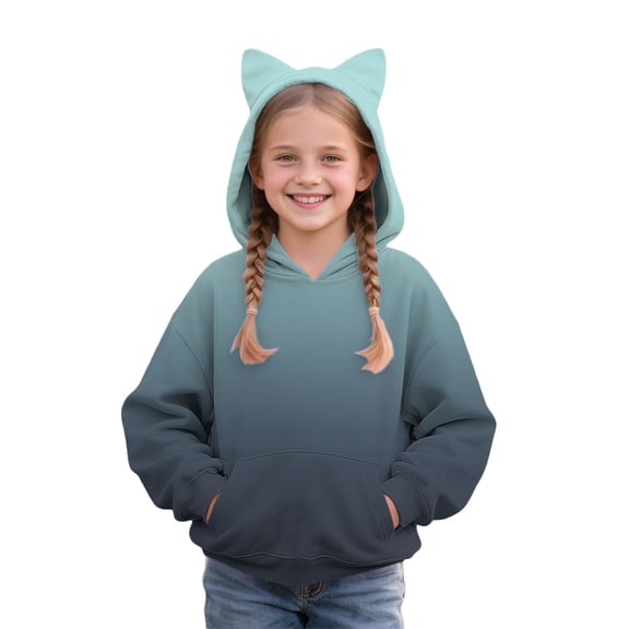 YunPes Girls Casual Bear Ear Hoodies Winter Warm Pullover Comfy Fleece Sweatshirts Long Sleeve Trendy 2025 Tops with Pockets