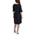 thumbnail image 3 of NY Collection Womens Textured Shift Dress, Black, Petite, P/PS, 3 of 3