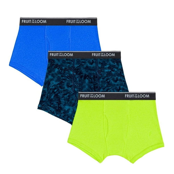 Bóxer Fruit of the Loom Para niño, algodón sustentable, multicolor, 3 piezas, talla M