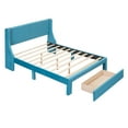 thumbnail image 6 of Morden Velvet Upholstered Bed Frame with Upholstered Headboard No Box Spring Needed Wood Platform Bed with a Big Drawer, Easy Assembly with Large Storage Space (Blue,Full), 6 of 9