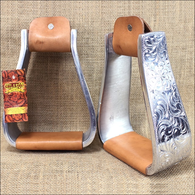 Engraved Aluminum Deep Roper Horse Saddle Stirrups Hilason Walmart