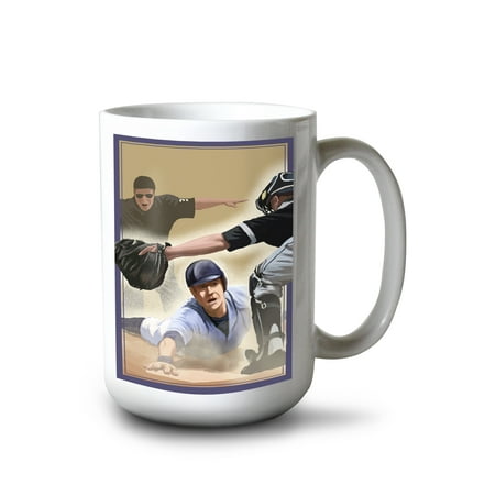 

15 fl oz Ceramic Mug Baseball Homeplate Dishwasher & Microwave Safe