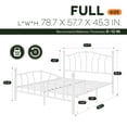thumbnail image 4 of Einfach Full Bed Frame, Metal Platform Bed with Heart-Shaped Headboard and Footboard, 12.6'' Under-Bed Storage Space, No Box Spring Needed, White, 4 of 11