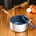 thumbnail image 4 of Thyme & Table Nonstick Ceramic Navy and Gold 2.5 Qt. Saucepan, 4 of 4