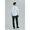 thumbnail image 3 of HISDERN Mens Dress Shirts White Long Sleeve Button Down Shirt with Color Contrast Business Regular Fit, 3 of 9