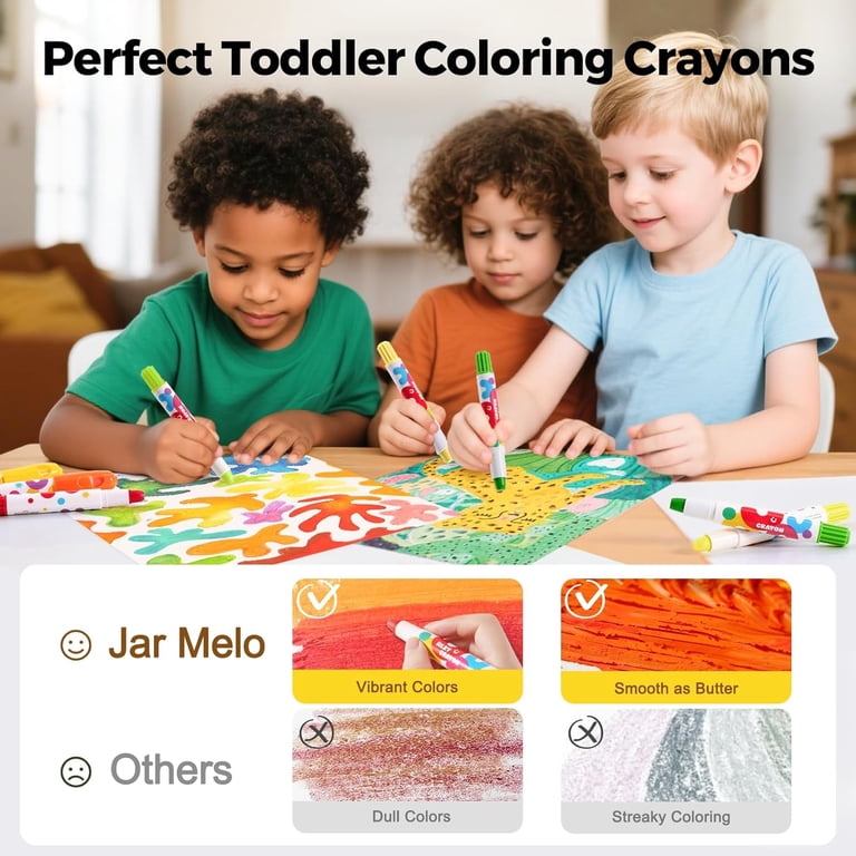Jar Melo 36 Count Silky Smooth Jumbo Crayons for Toddlers