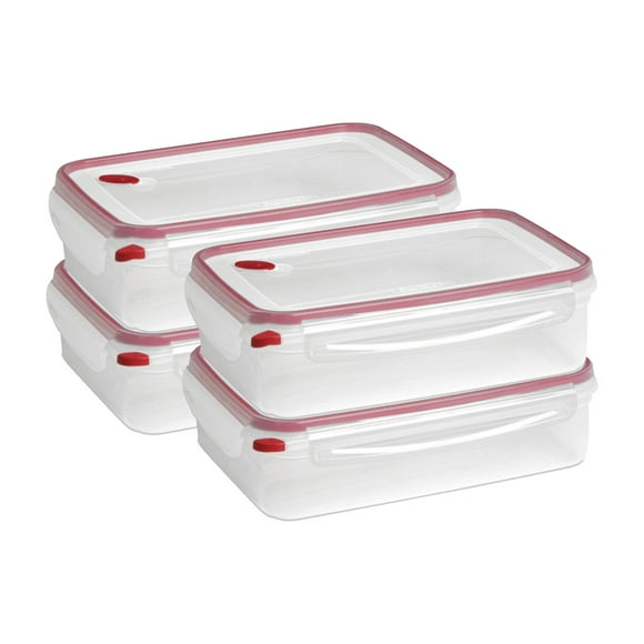 Sterilite Ultra Seal Contenants Alimentaires Rectangulaires de 16 Tasses, Rouges (Lot de 4)