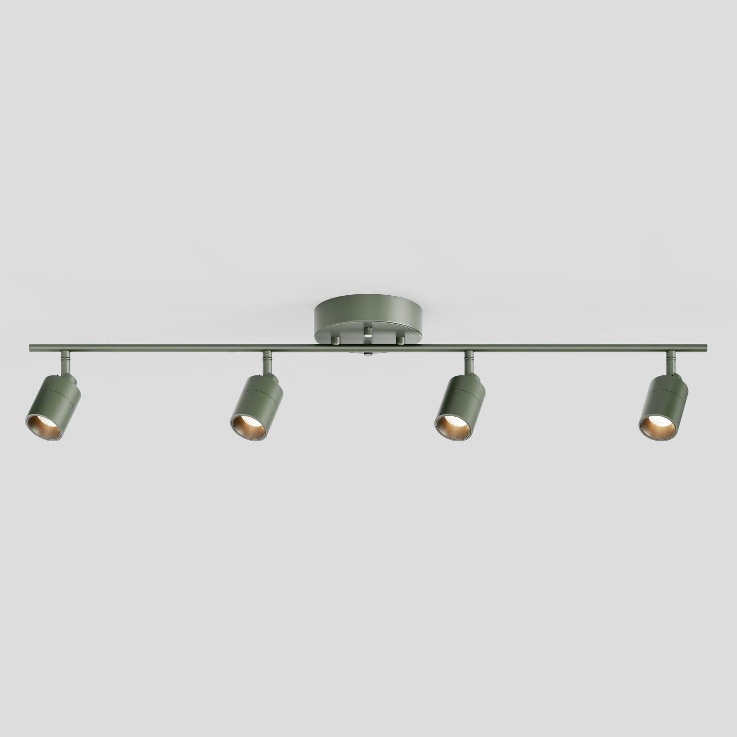 Shura Dark Olive 4-Light Track Light with Rotatable Heads, Integrated LED, 3000K, 3 ft.