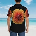 thumbnail image 6 of Easygdp Orange Dalia Men'S Summer Casual Short Sleeve,Short Sleeve Button-Down Shirt, Lapel Loose Breathable Hawaiian Short Sleeve - Small, 6 of 9