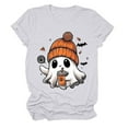 thumbnail image 5 of HCNTES Halloween Shirts for Women Cute Ghost Pumpkin Tshirt Coffee Graphic Tees Casual Crewneck Short Sleeve Tops(XL,A515-White), 5 of 5