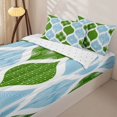 thumbnail image 3 of Homewish Bohemian Swirl Lines Zipper Twin Comforter Sets with Fitted Sheet and 2 Pillowcases,Modern Geometric Zipper Bedding Set,Blue Green,Reversible,4pcs, 3 of 8