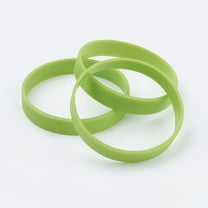 12pcs Silicone Wristbands Bracelets Cord Bracelets Yellow Green 2-1/2 inch(63mm) 12x2mm