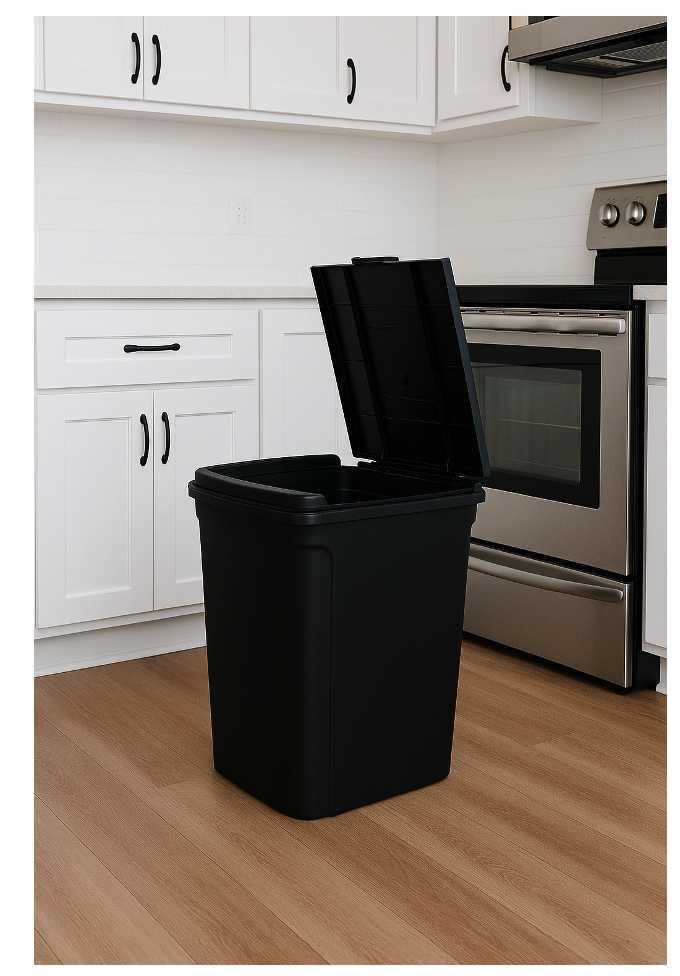 Mainstays Kitchen Trash Can, 7.6 Gallon, Black photo 3