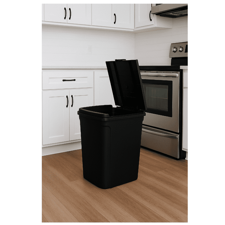 2 pack) Mainstays Kitchen Trash Can, 7.6 Gallon Plastic Garbage