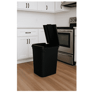 Mainstays Kitchen Trash Can, 7.6 Gallon Plastic Garbage Bin with Touch Top Lid, Black