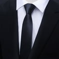 thumbnail image 4 of Elvqul Business Tie Men Wedding Solid Color Formal Black Club Necktie, 4 of 4