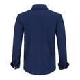 thumbnail image 4 of Daznico Mens Shirts - Men's Stretch Comfort Fit Dress Shirt Relaxed Fit Casual Wear Plus Size Formal Business Shirt Breathable Fabric - Shirts for Men,Color:Navy,Size:4XL, 4 of 5