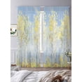 thumbnail image 3 of Yellow Blue Vintage Semi Sheer Window Curtains 84 Inches Long, Modern Abstract Art Oil Paiting Rod Pocket Voile Chiffon Curtain Light Filtering Drapes for Living Room, Kitchen, 52"x84", 2 Panels, 3 of 9