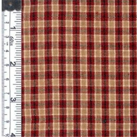 Textile Creations 923 Rustic Woven Fabric, Small Plaid Wine And SAnd, 15 yd.