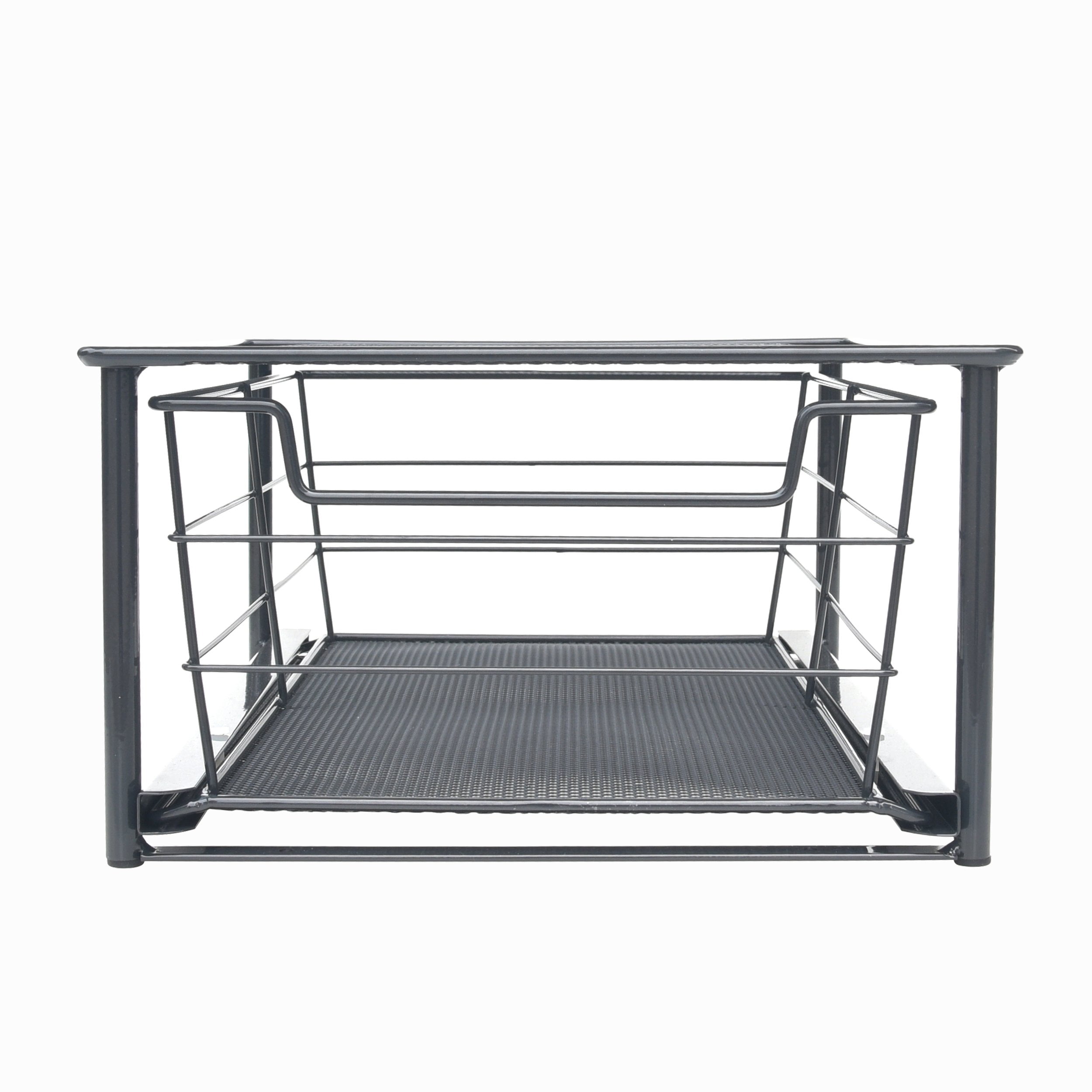 (2 pack) Mainstays Small Stackable Slide-Out Drawer Organizer, Black
