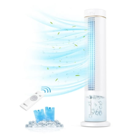 

Evaporative Air Cooler 3-in-1 Air Cooler Tower Fan and Humidifier 80°Oscillating Cooling Fan 6L Water Tank Remote Control