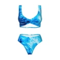 thumbnail image 4 of Rocae Blue Shell for Bikini Set for Women Two Piece Sexy High Swimsuits Split Crossover Bikini Large, 4 of 9