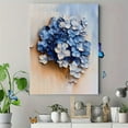 thumbnail image 4 of Blue Hydrangea Palette Knife Painting Canvas Art， Suitable for Living Room， Bedroom， Dining Room， Office， and Hallway Decoration., 4 of 8