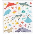 thumbnail image 3 of Ambesonne Fish Shower Curtain, Colorful Ocean Animals, 69"Wx84"L, Multicolor, 3 of 3