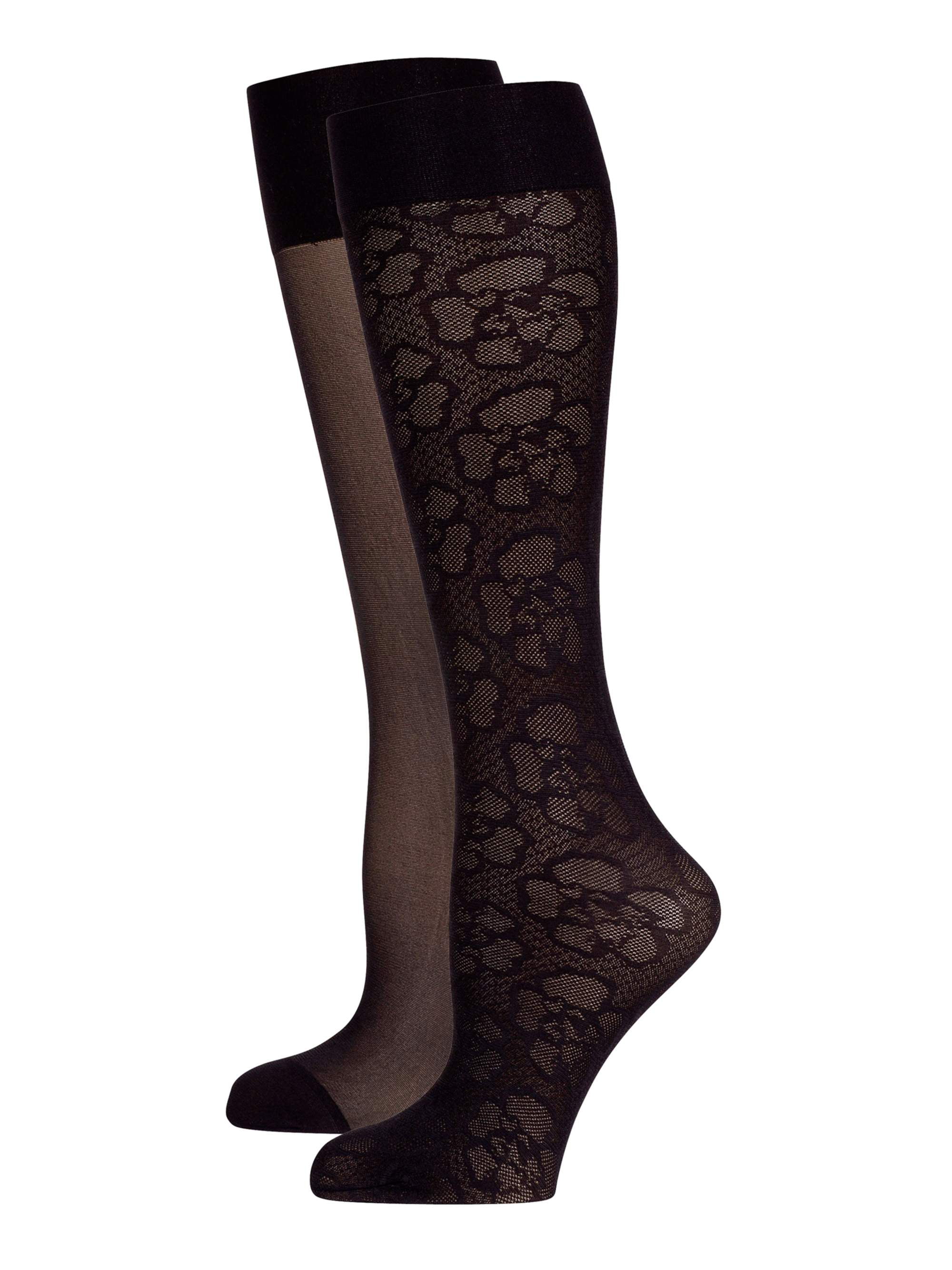 Ladies Multi Flower Petal and Shimmer Trouser Socks, 2 Pairs - Walmart.com