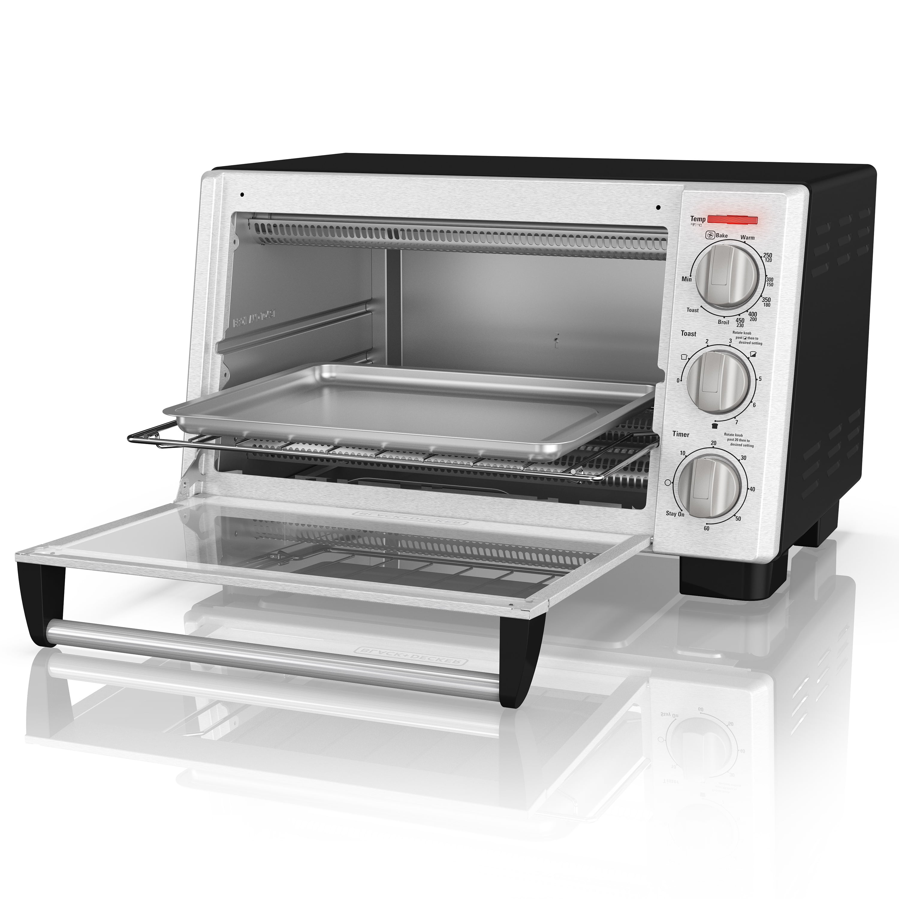 BLACK+DECKER 6-Slice Convection Toaster Oven, Stainless Steel, TO2055S 