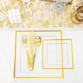 thumbnail image 5 of 350Pcs Clear Plastic Plates with Gold rim - Clear Gold Disposable Dinnerware for 50 Guests include 100 Square Plastic Plates 50Cups 50Cutlery 50Napkins Perfect for New Year Party&Wedding, 5 of 17