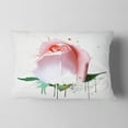 thumbnail image 2 of Designart Pink Rose with Paint Splashes - Floral Throw Pillow - 12x20, 2 of 5