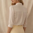 thumbnail image 5 of Warop Button Down Shirts for Women 3/4 Sleeve Collared Blouse Casual Business Office Work Top, 5 of 8