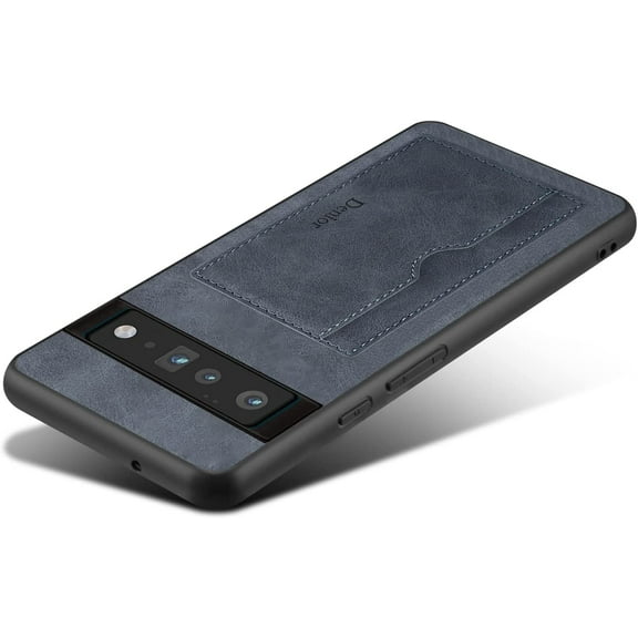 for Google Pixel 6 Pro case, Slim PU Leather Wallet Case Credit Card Slot Holder Lightweight Protective Case with Kickstand for Google Pixel 6 Pro (2021) 6.71 inch (Gray)