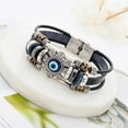 thumbnail image 4 of Eosunjian Faux Leather Bracelet Bohemian Multilayer Beads Vintage Geometric Decorative Gift Men Women Turkish Evil Eye Charm Bracelet Jewelry for Daily Life Style A, 4 of 13