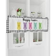 thumbnail image 6 of Easter Valances for Windows Happy Easter Peeps Spring Kitchen Curtain Valances Rod Pocket Bunny Black Buffalo Plaid Window Treatment Short Topper Curtains For Easter Day and Spring,54x18 inches, 6 of 6