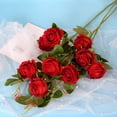 thumbnail image 2 of 5PCS Artificial Rose Flowers Long Stem Fake Silk Roses for DIY Wedding Bouquet Table Centerpiece Home Decor Valentine's Gift, 2 of 9