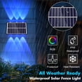 thumbnail image 2 of 2Pcs Solar Fence Lights, Outdoor Waterproof RGB Color Glow LED, Solar Wall Lights Up and Down Lighting for Pool, Rail, Porch, Backyard, Deck Railing, Garden, 2 of 7