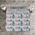 thumbnail image 3 of Ambesonne Deer Quilted Bedspread Set 3 Pcs, Pine Trees Winter Season, King Size, Multicolor, 3 of 3